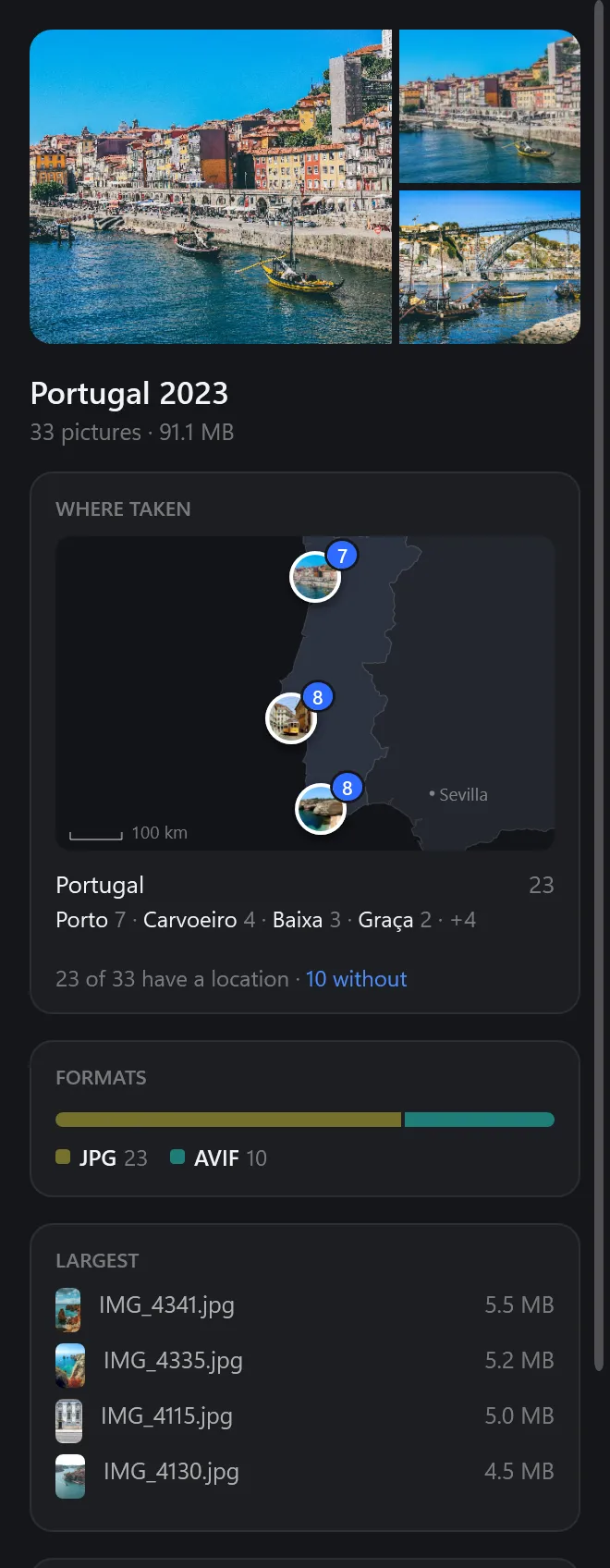 A folder's map of where it was taken